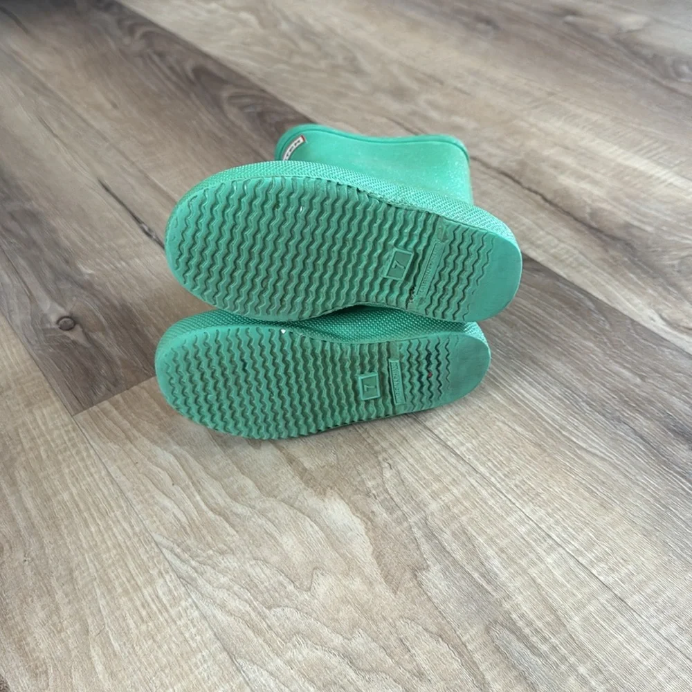 Hunter Kids Green Glitter Rain Boots
